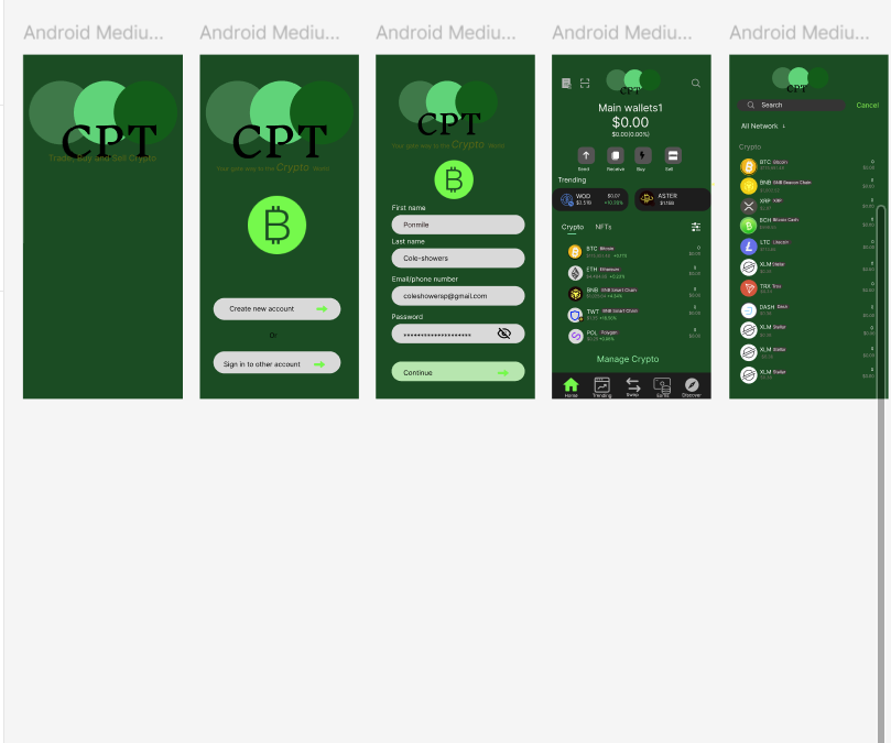 Crypto Tracker UI design preview